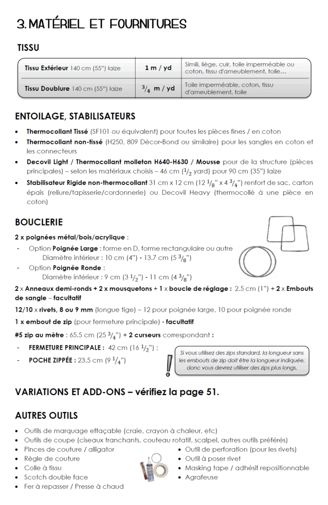 MATÉRIEL ET FOURNITURES 